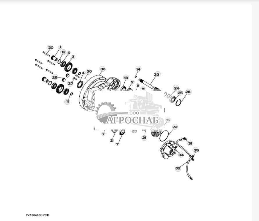 YZ106406 ГРУППА ПЕРЕДНЕЙ КРЫШКИ YZ106406 